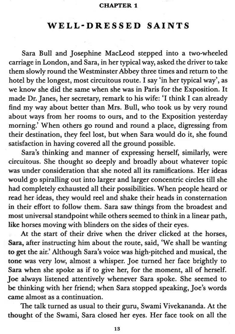 Saint Sara The Life Of Sara Chapman Bull The American Mother Of Swami Vivekananda - Indya
