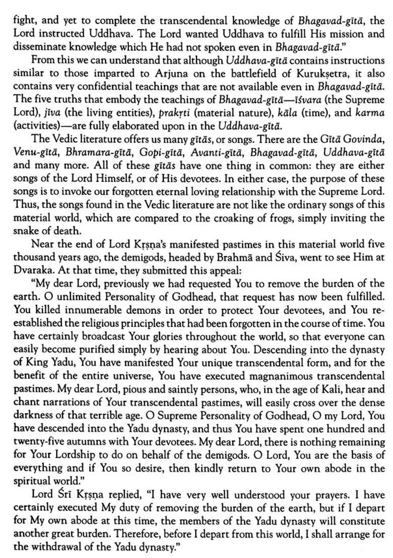 The Uddhava Gita Sarartha Darsini Commentary By Srila Visvanatha Cakravarti Thakura Chapter Summaries And Gudia Bhasya Purport By Srila Bhaktisiddhanta Sarasvati Thakura - Indya