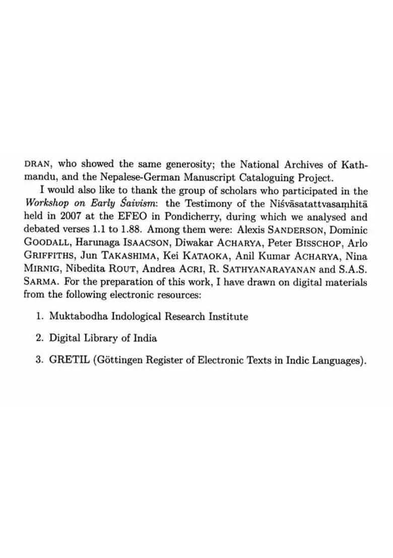 Nisvasa Mukhatattva Samhita- A Preface To The Earliest Surviving Saiva Tantra - Indya