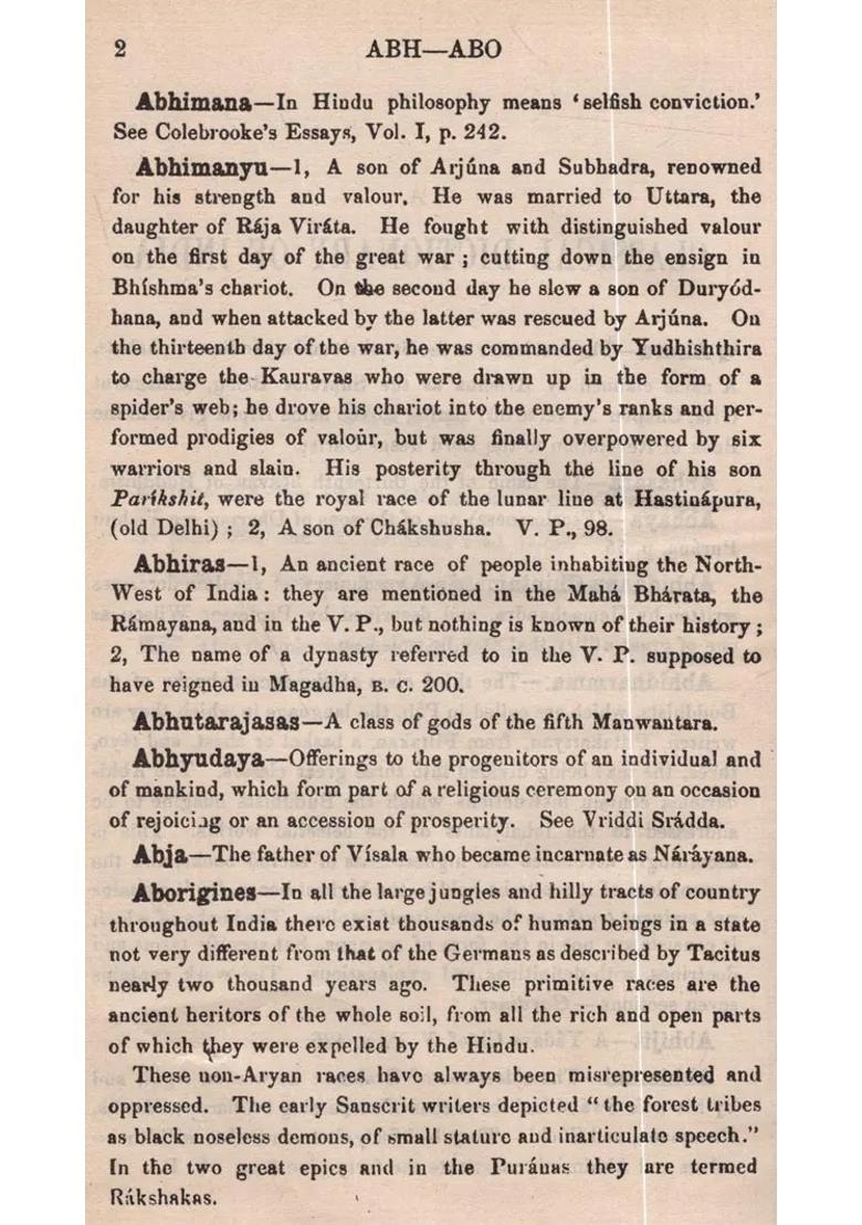 A Classical Dictionary Of India - Indya