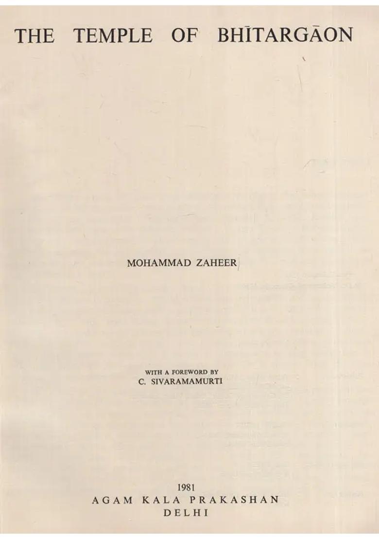 The Temple Of Bhitargaon An Old And Rare Book - Indya