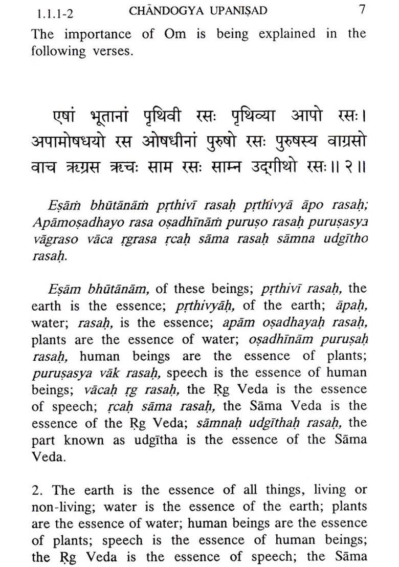Chandogya Upanisad Following Sankara
