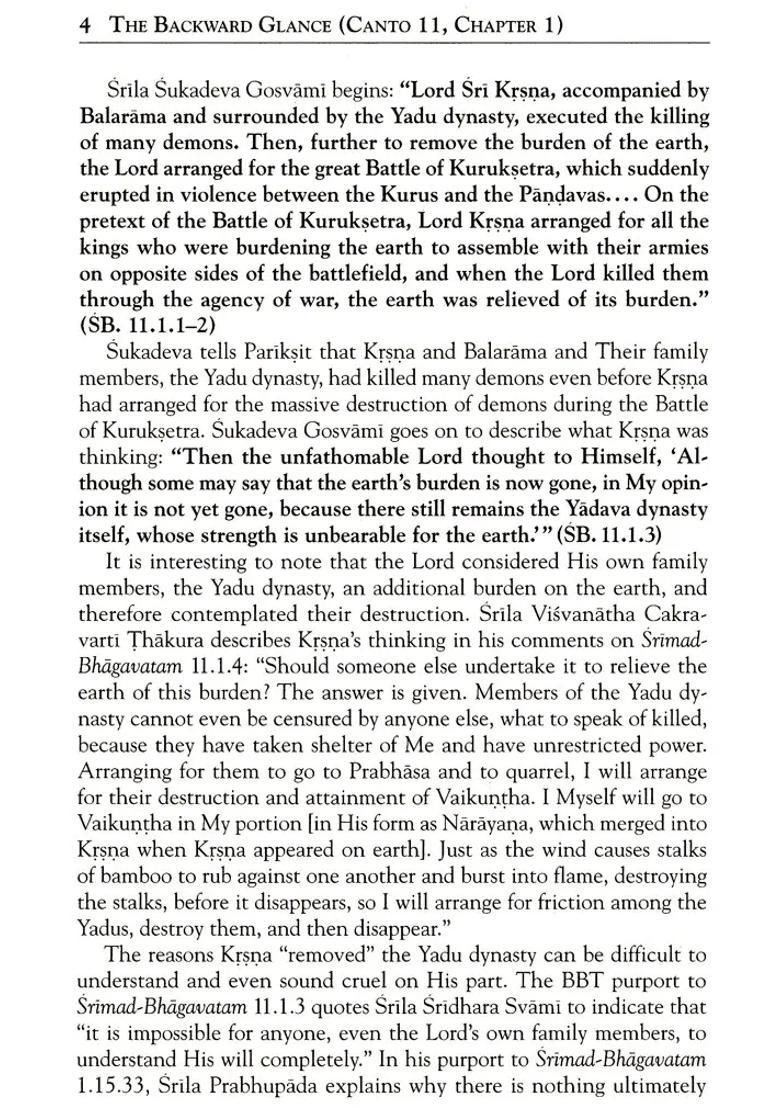 The Backward Glance - A Detailed Overview Of Srimad-Bhagavatam Cantos Eleven And Twelve - Indya