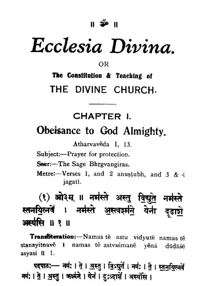 Ecclesia Divina Or A Selection Of Hymns From The Four Vedas - Indya