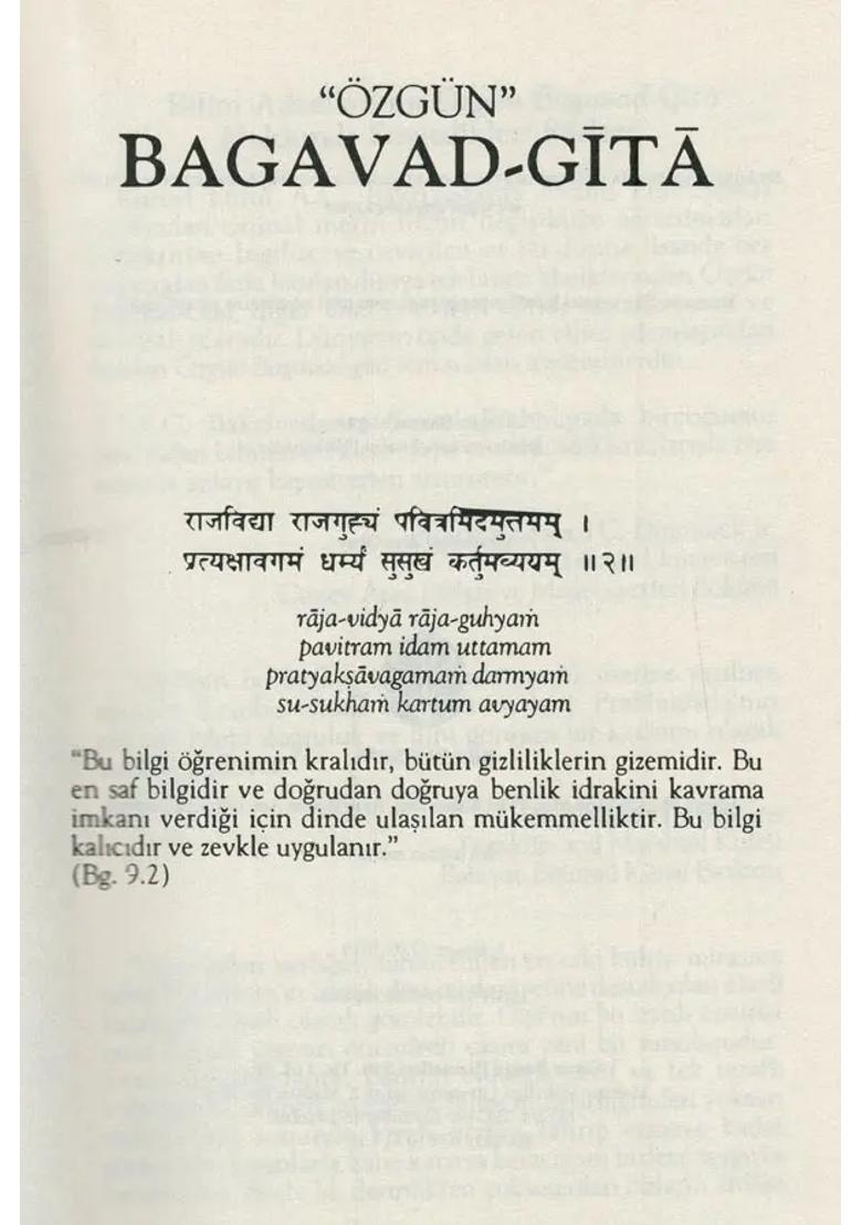Original Bhagavad-Gita Turkish - Indya
