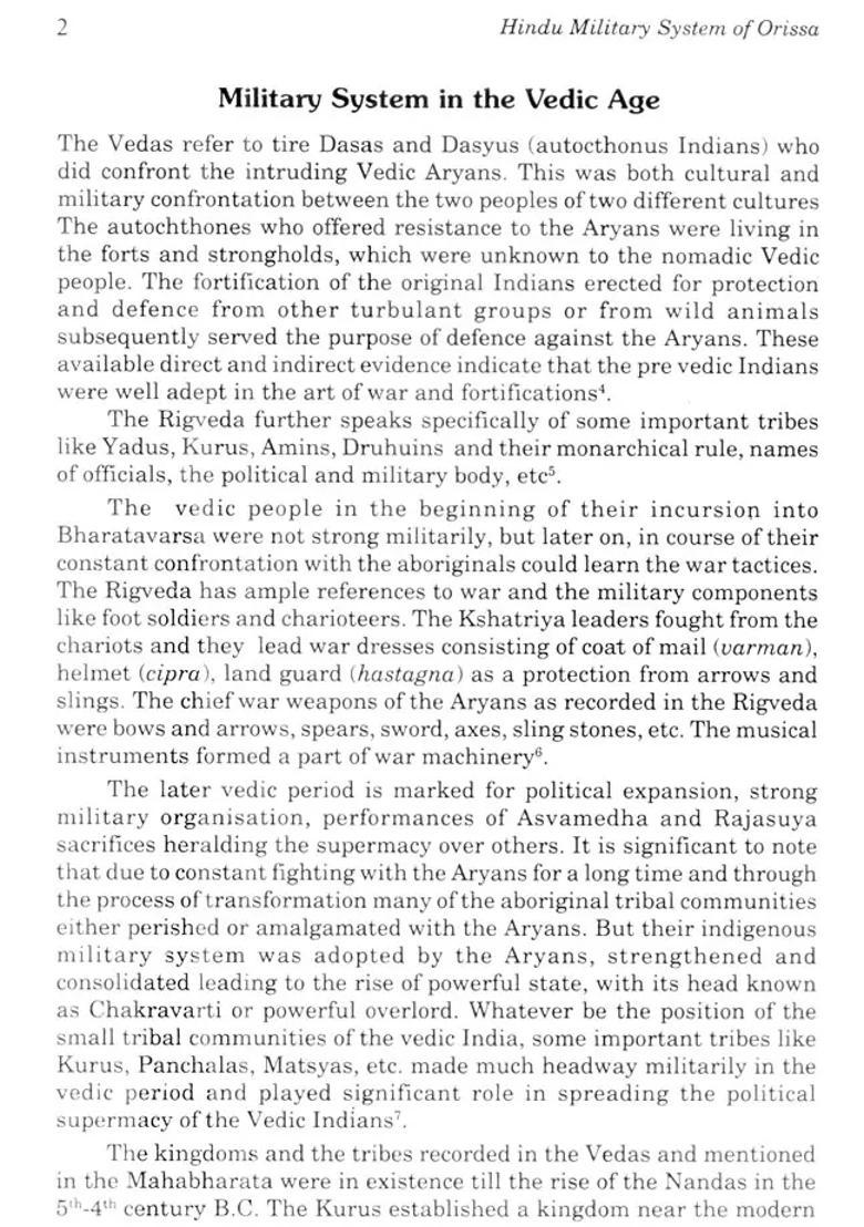 Hindu Military System Of Orissa - Indya