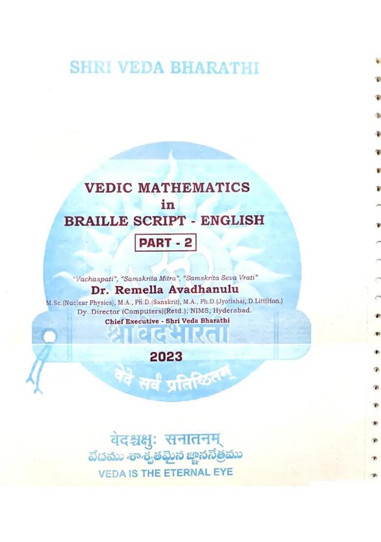 Vedic Mathematics In Braille Script Part- 2 - Indya