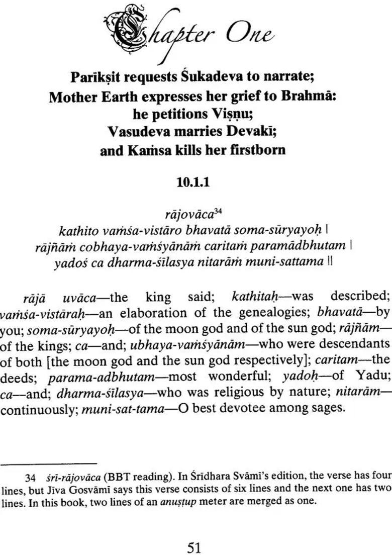 Srimad Bhagavatam - A Symphony Of Commentaries On The Tenth Canto Volume One Chapters 1-3 - Indya