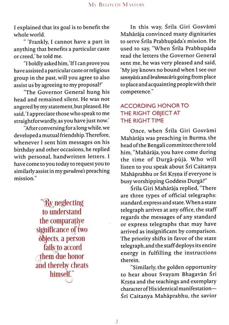 My Beloved Masters The Incomparable Commanders Of Srila Prabhupada