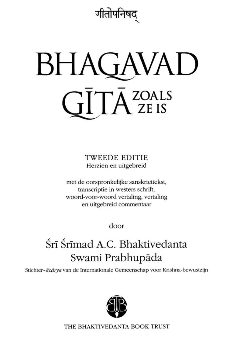 Bhagavad Gita Zoals Ze Is - Bhagavad Gita As It Is Dutch - Indya