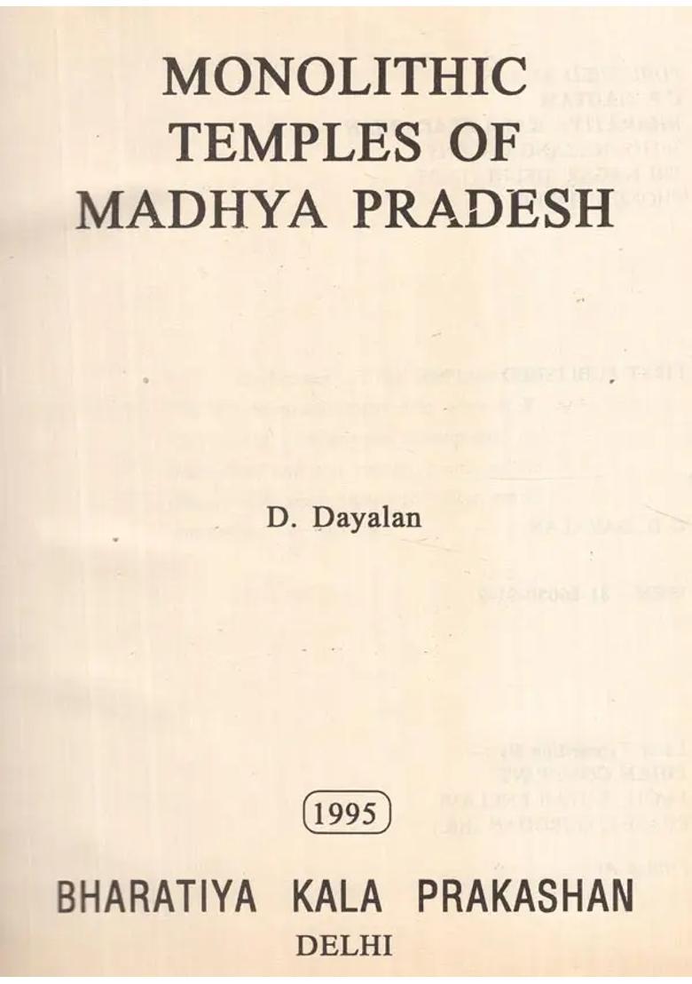 Monolithic Temples Of Madhya Pradesh An Old And Rare Book - Indya