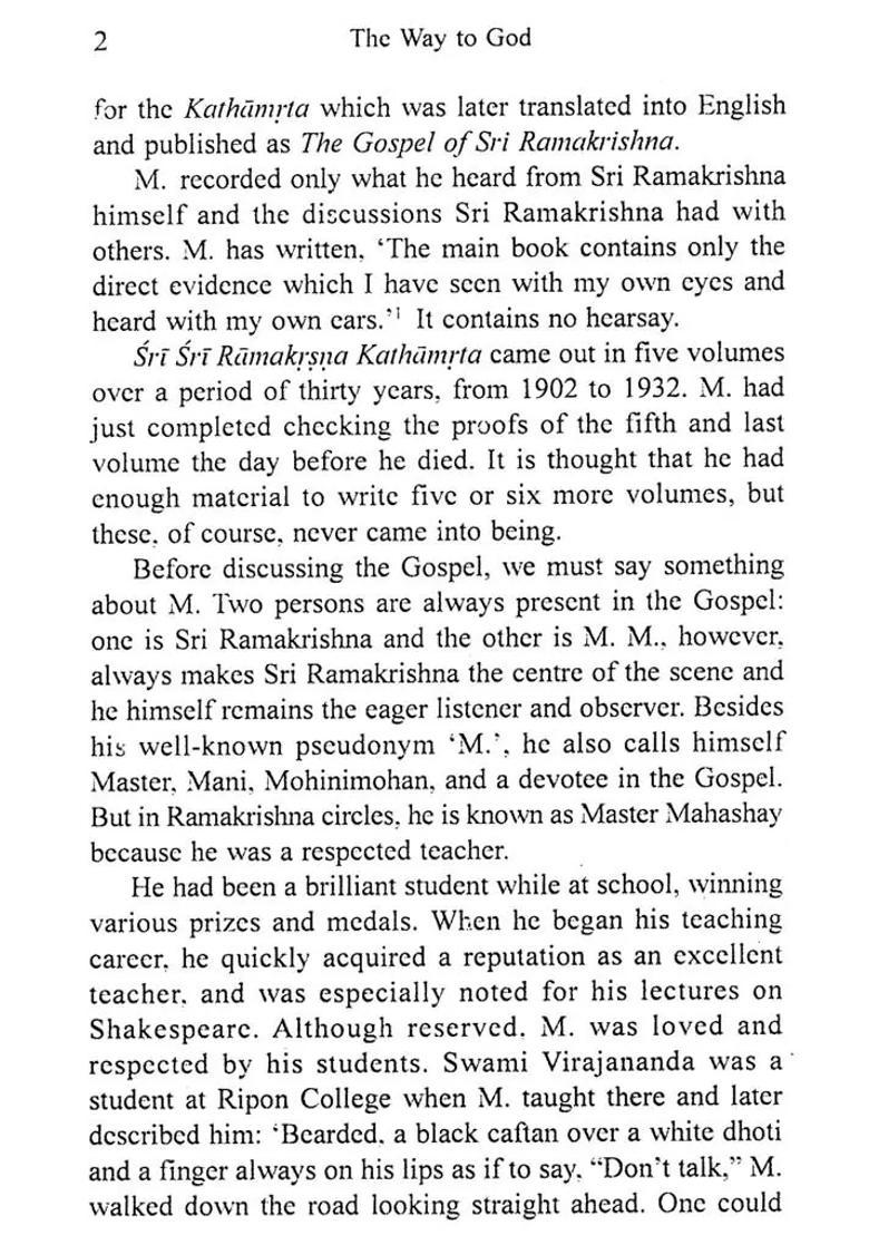 The Way To God As Taught By Sri Ramakrishna - Indya