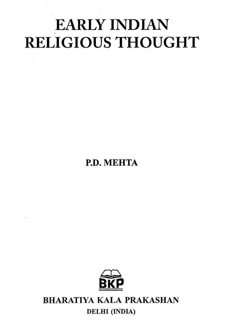 Early Indian Religious Thought 2 Parts In 1 Book - Indya