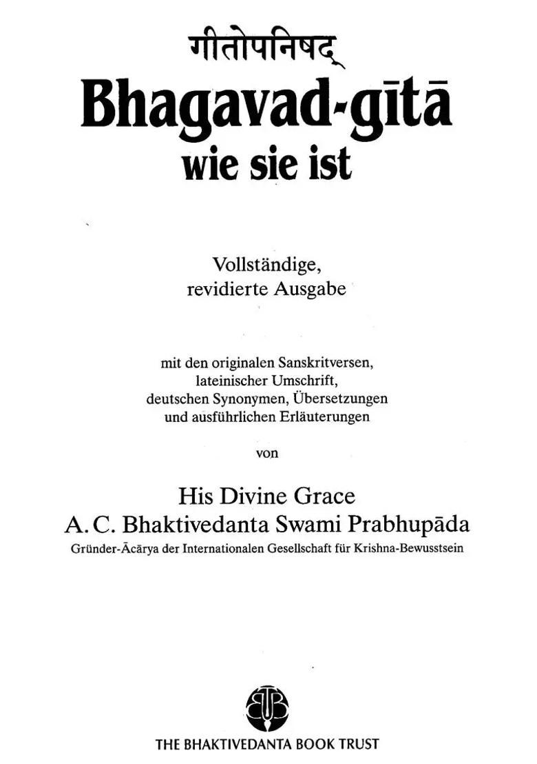 Bhagavad Gita Wie Sie Ist - Bhagavad Gita As It Is In German - Indya
