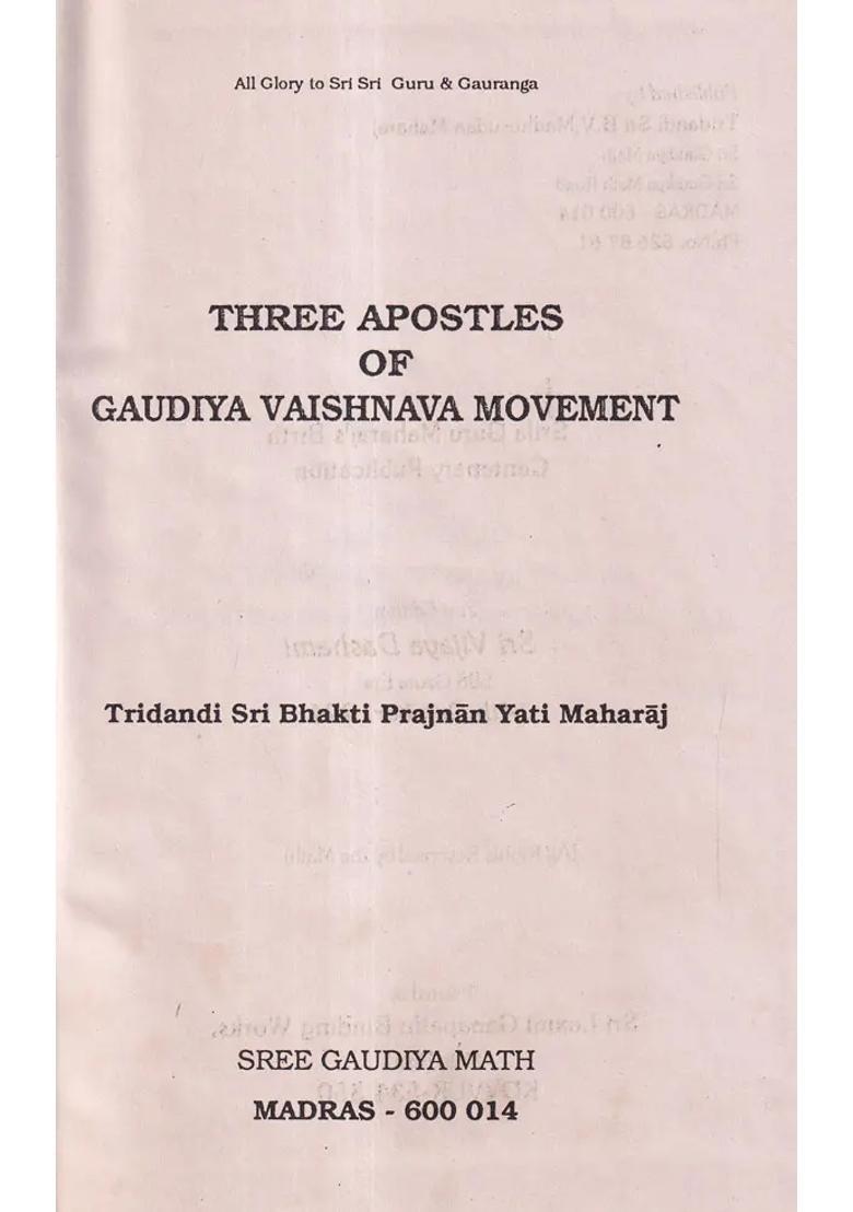 Three Apostles Of Gaudiya Vaishnava Movement An Old And Rare Book - Indya