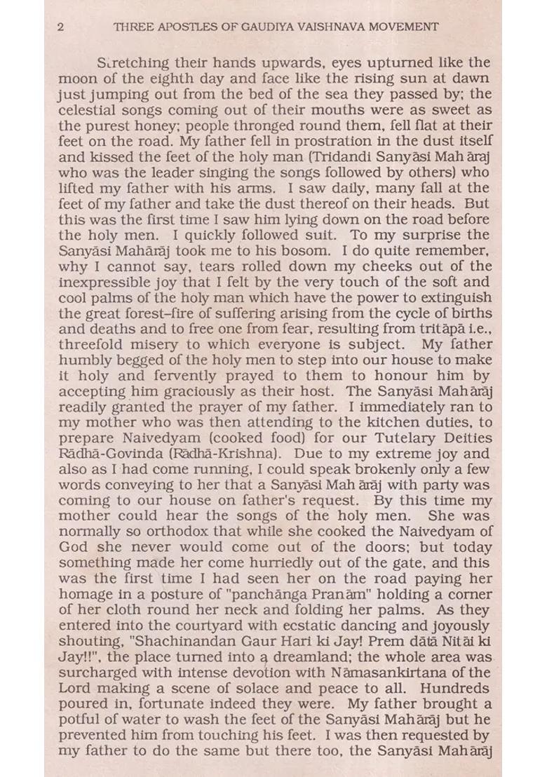 Three Apostles Of Gaudiya Vaishnava Movement An Old And Rare Book - Indya