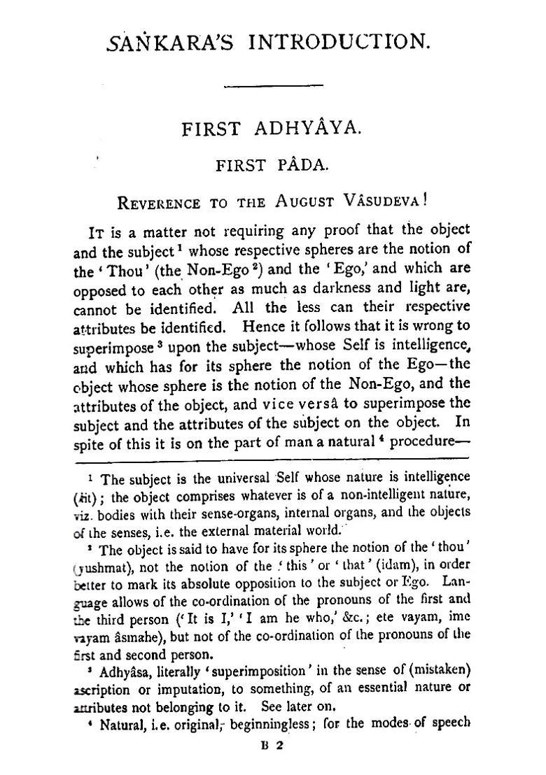 The Vedanta Sutras- With The Commentary By Sankaracarya Part-I - Indya