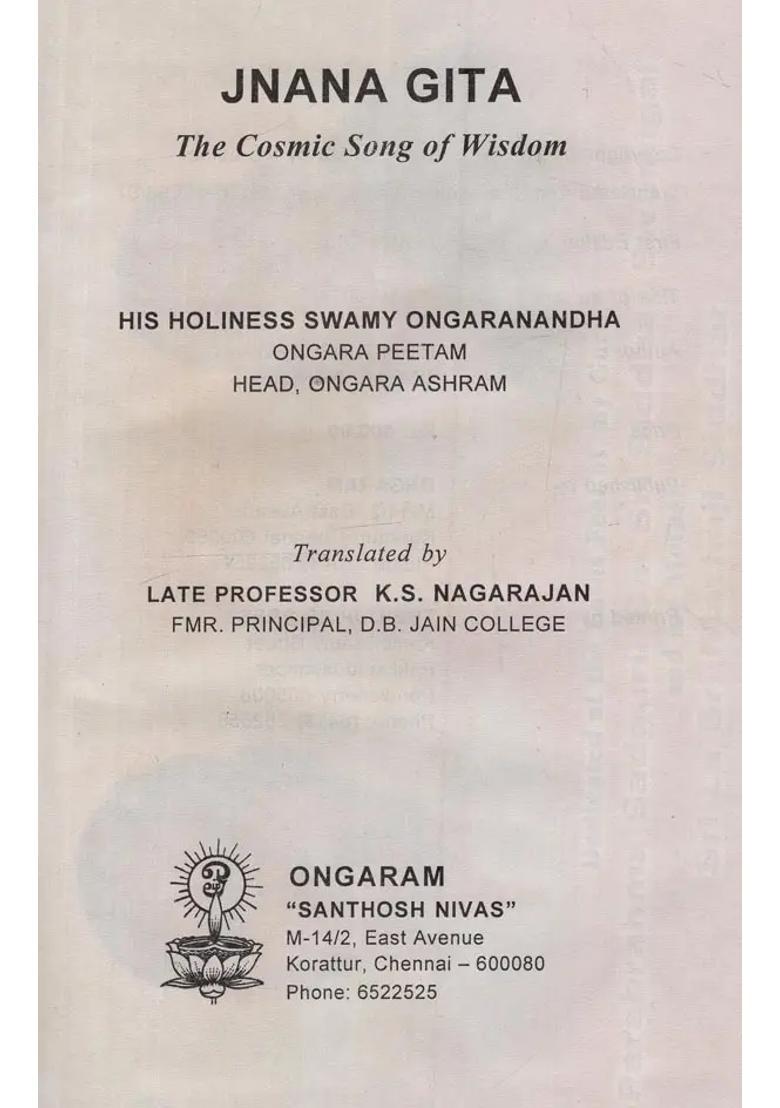 Jnana Gita The Cosmic Song Of Wisdom - Indya