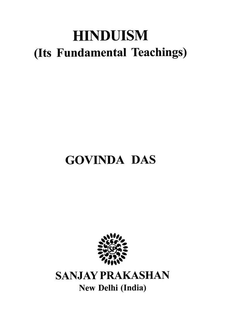 Hinduism Its Fundamental Teachings - Indya