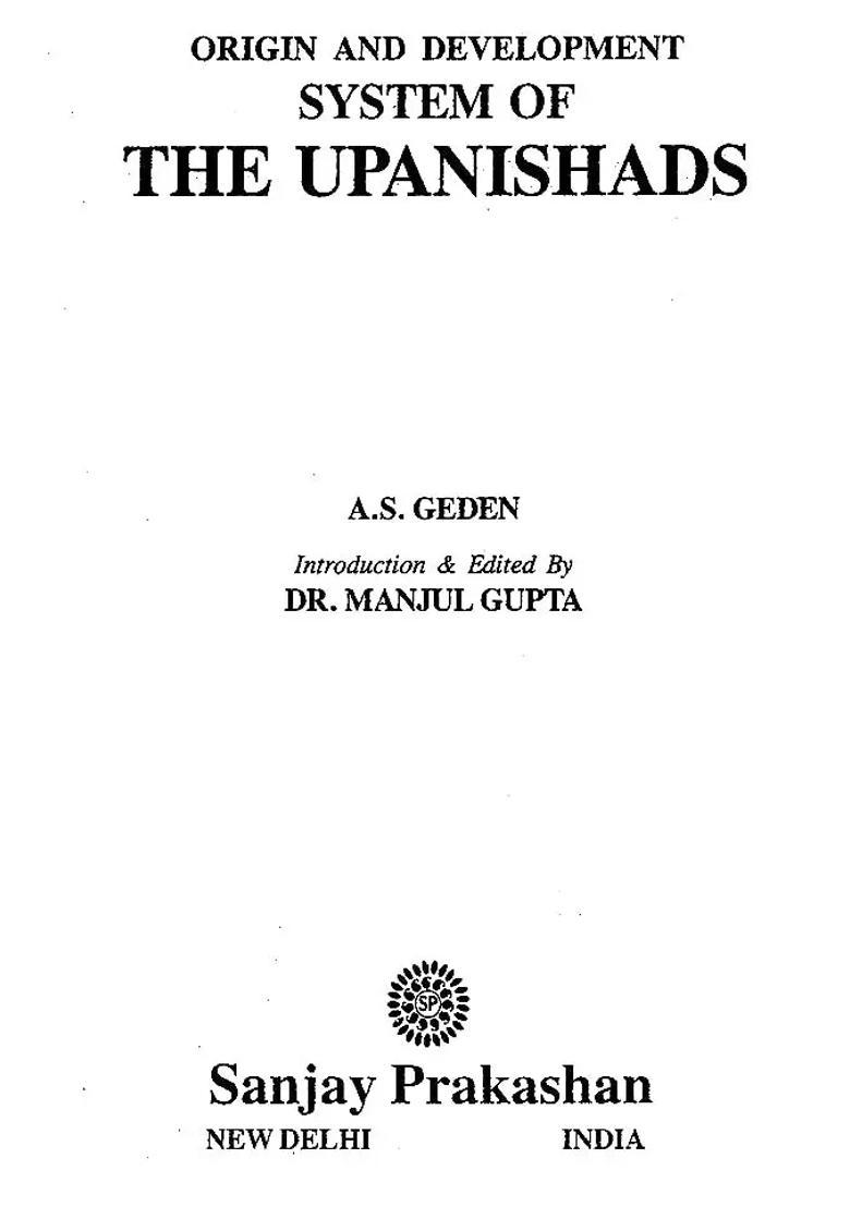 Origin And Development System Of The Upanishads - Indya