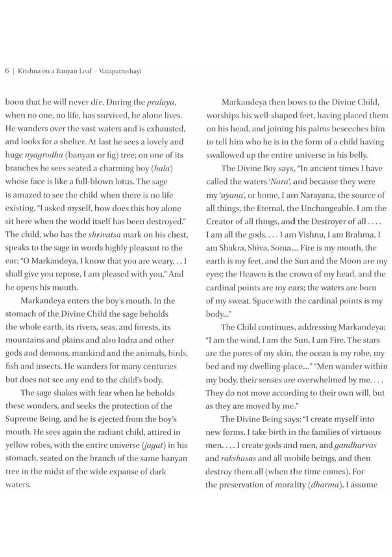 Krishna On A Banyan Leaf Vatapatrashayi - Indya