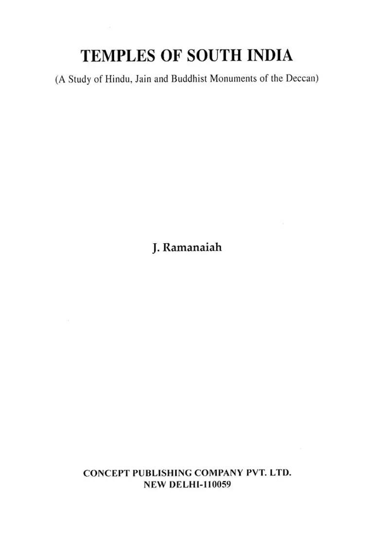 Temples Of South India A Study Of Hindu Jain And Buddhist Monuments Of The Deccan - Indya