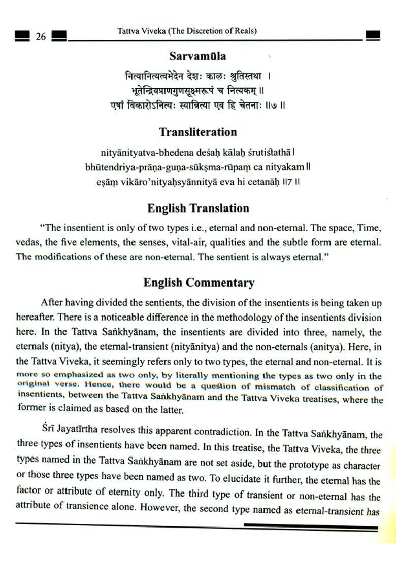 Tattva Viveka The Discretion Of Reals Volume- Ii - Indya