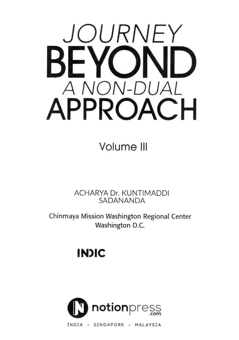 Journey Beyond A Non-Dual Approach Volume Iii - Indya