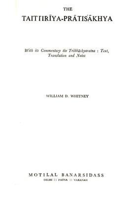 The Taittiriya-Praticakhya And Tribhashyaratna