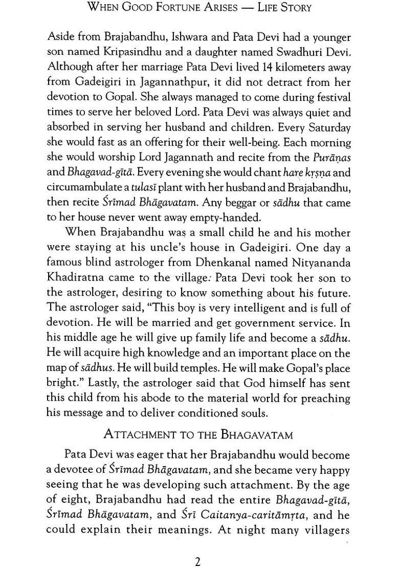 When Good Fortune Arises Life And Teaching Of Sri Srimad Gour Govinda Swami Maharaja - Indya