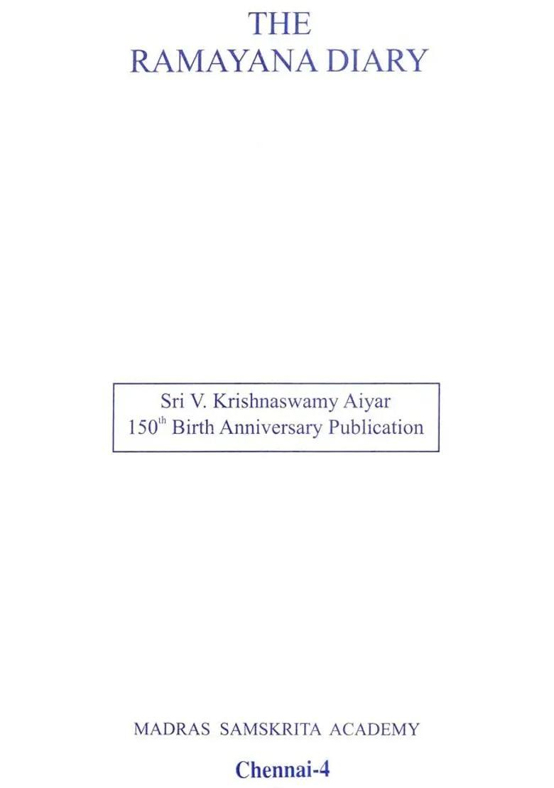 The Ramayana Diary With A Quotation On Every Page From The Valmiki Ramayana - Indya