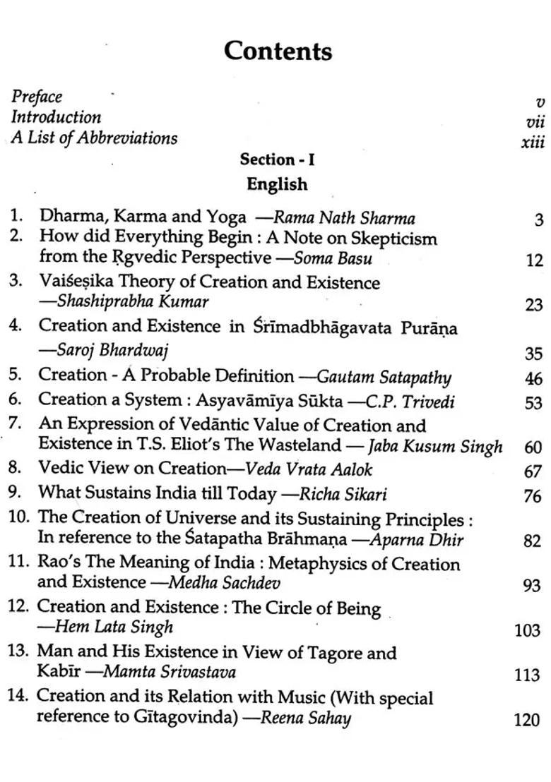 Creation And Existence In Indian Tradition - Indya