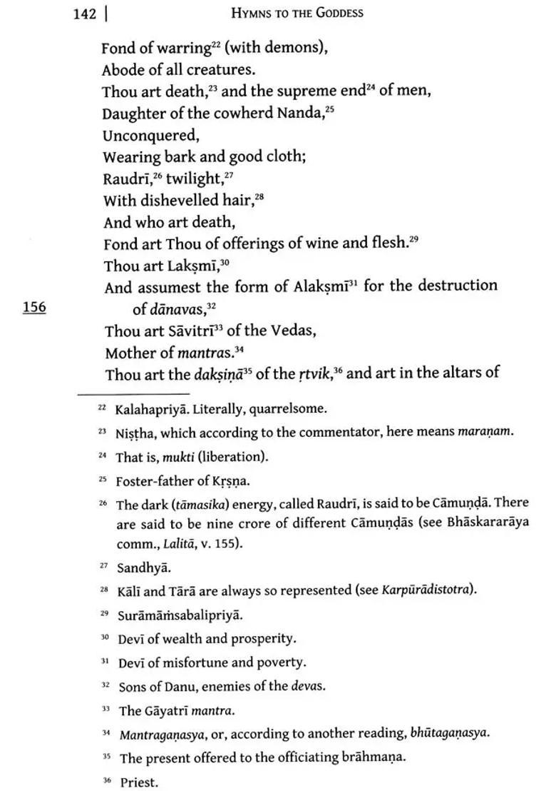 Hymns To The Goddess And Hymn To Kali - Indya