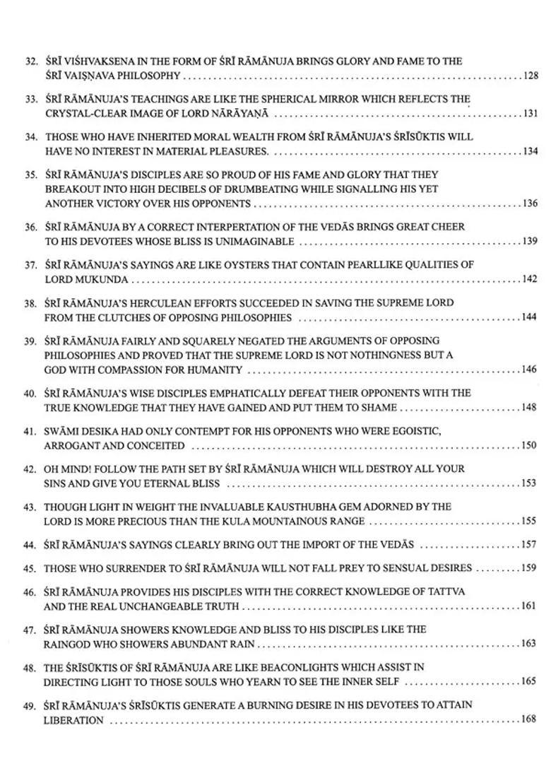 An Ode To Sri Ramanuja Sri Yatiraja Saptatih A Word To Word Translation Into English Of 74 Magnificent Verses By Swami Vedanta Desika An Avid Devotee Of Sri Ramanuja - Indya