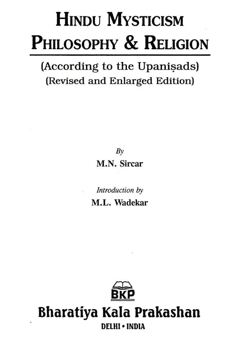 Hindu Mysticism Philosophy And Religion According To The Upanisads Revised And Enlarged Edition - Indya