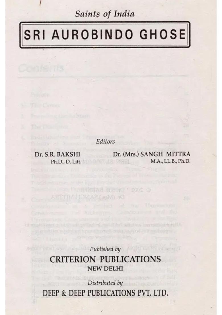 Sri Aurobindo Ghose- Encyclopaedia Of Saints Of India Part-11 - Indya