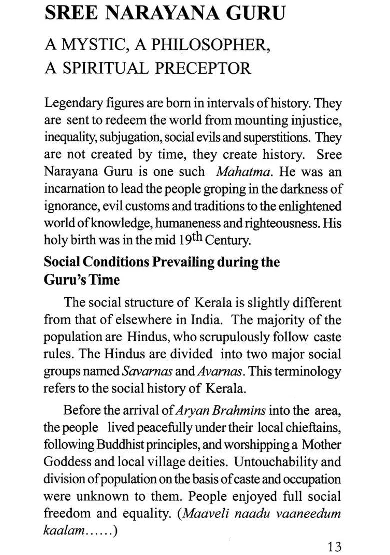 Sree Narayana Guru The Mystical Life And Teachings - Indya