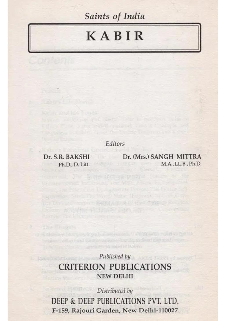 Kabir- Encyclopaedia Of Saints Of India Part-2 - Indya