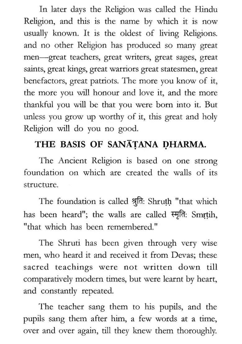 Sanatana Dharma An Elementary Text-Book Of Hindu Religion And Ethics - Indya
