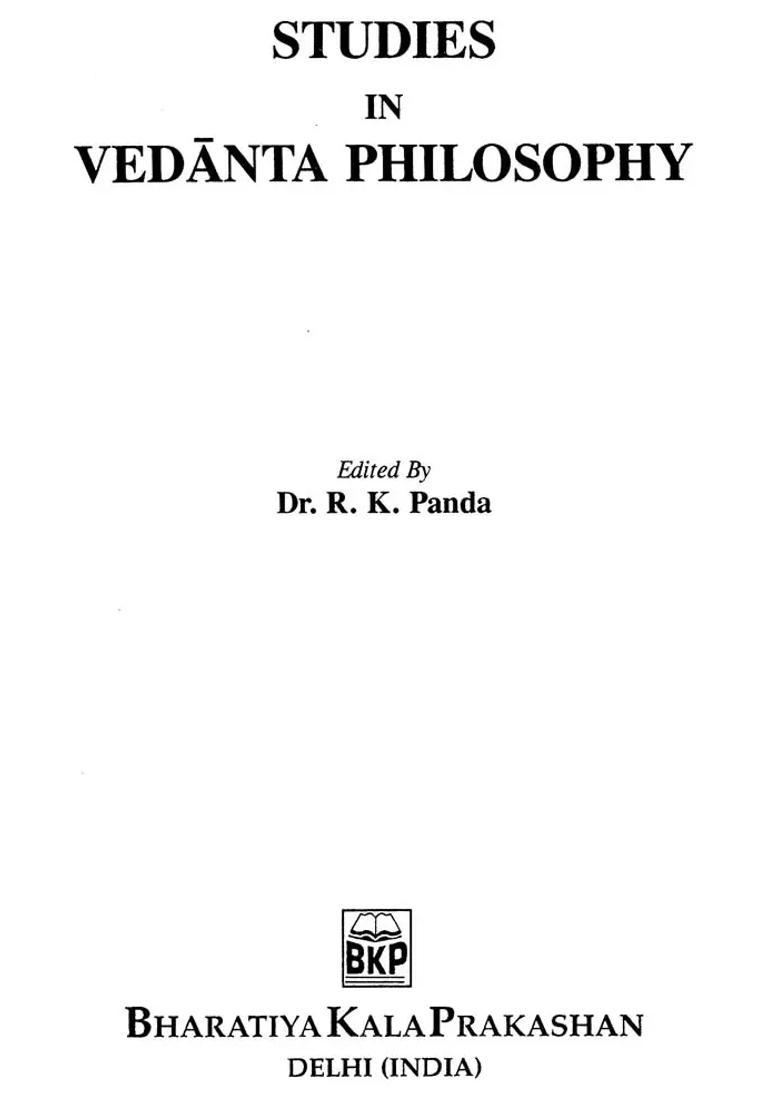 Studies In Vedanta Philosophy - Indya