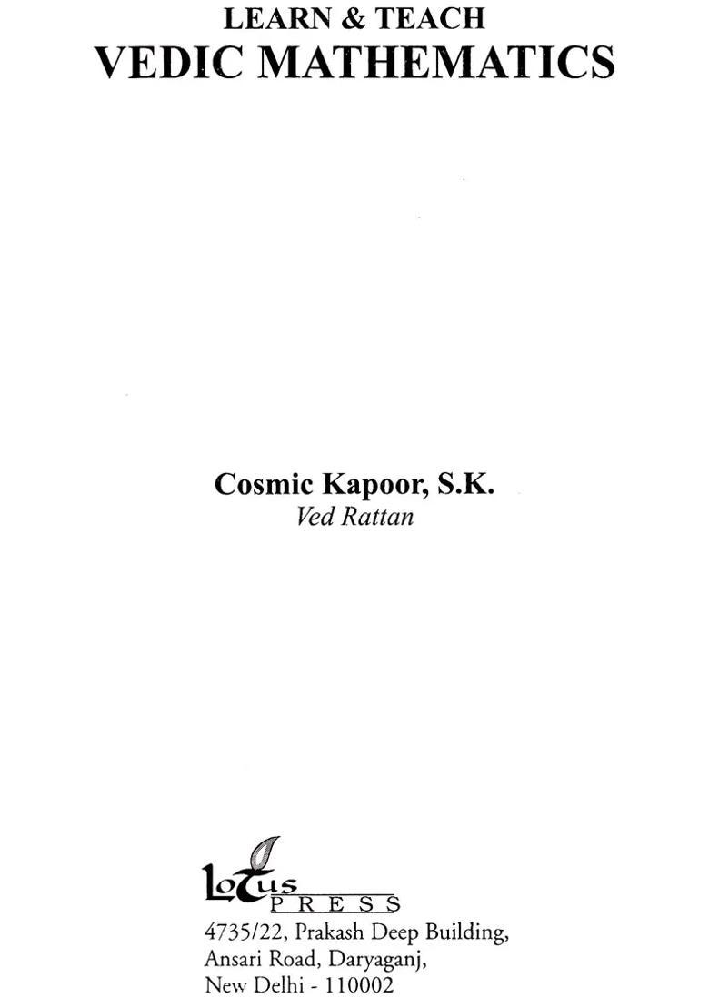 Learn And Teach Vedic Mathematics - Indya