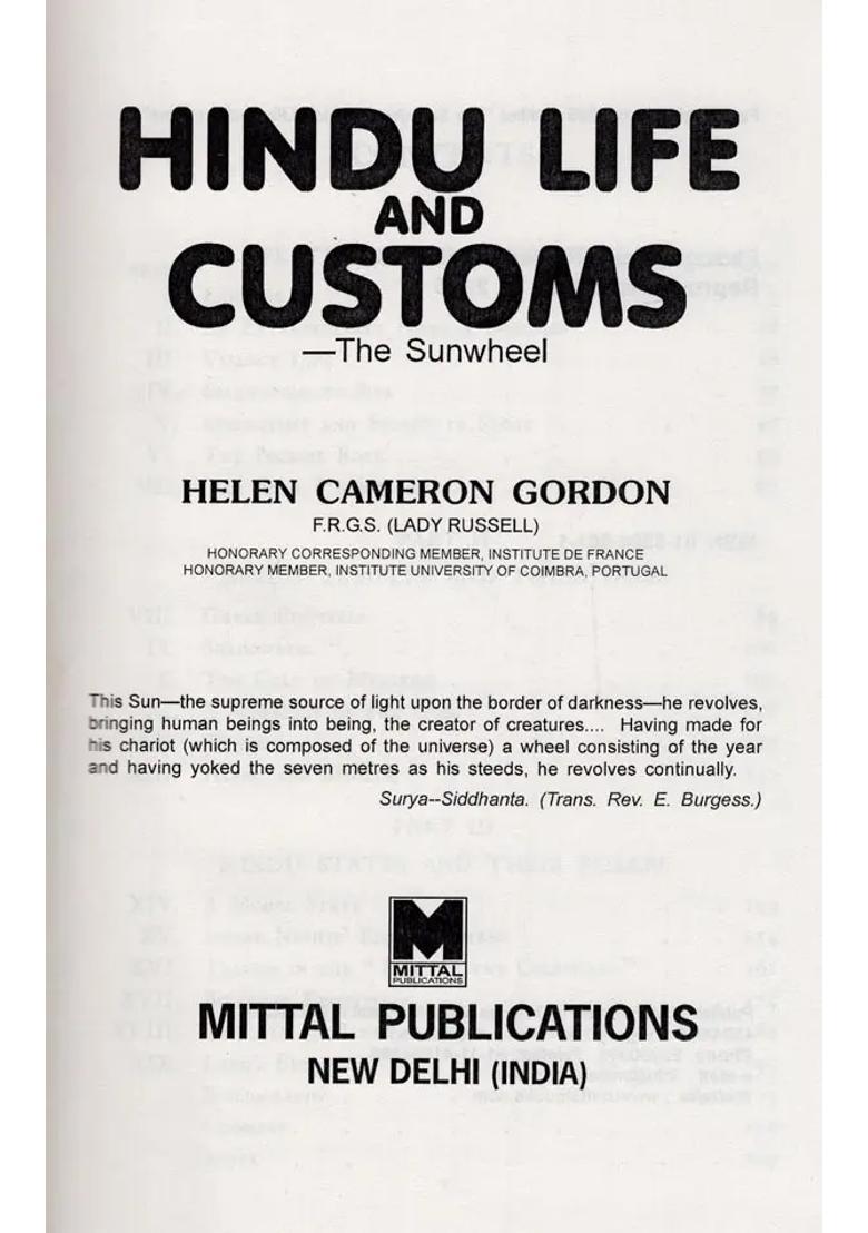 Hindu Life And Customs - Indya