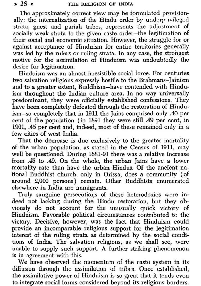 The Religion Of India The Sociology Of Hinduism And Buddhism - Indya