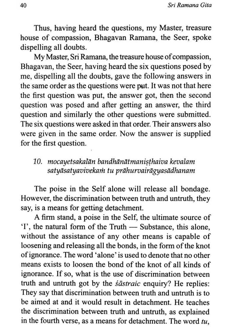 Sri Ramana Gita The Teachings Of Bhagavan Sri Ramana Maharshi - Indya