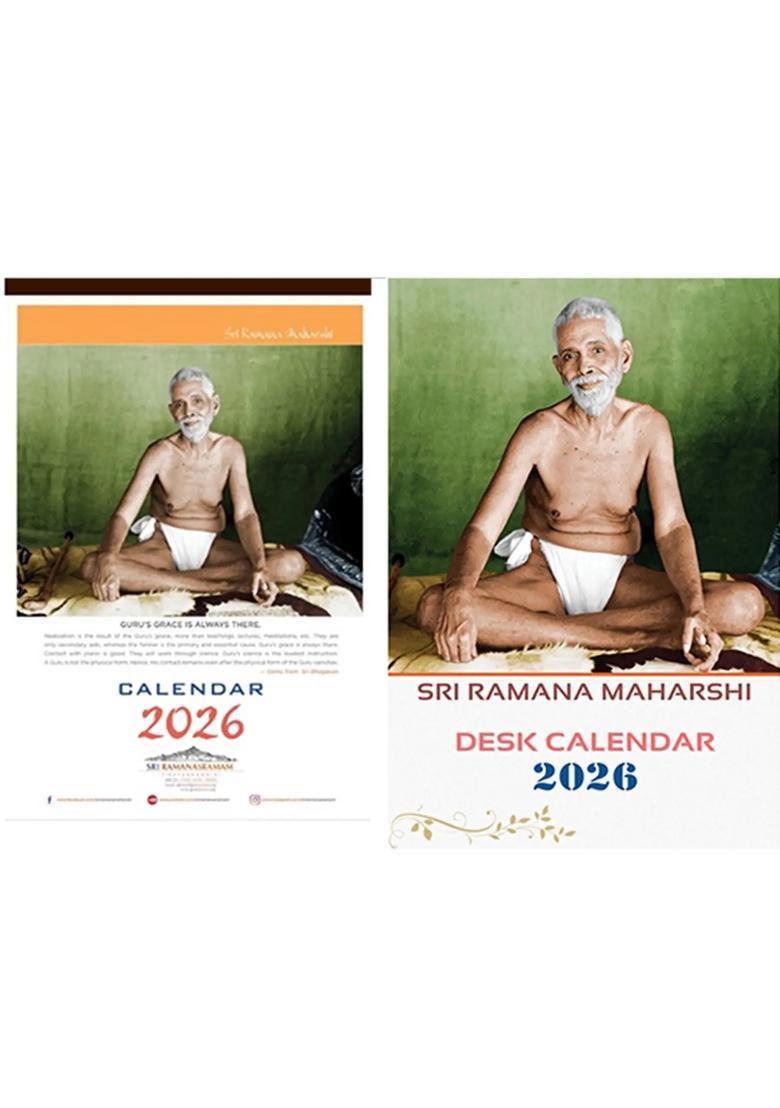 Set Of Two Calendars From Sri Ramana Maharshi Wall Calendar Desk Calendar - Indya