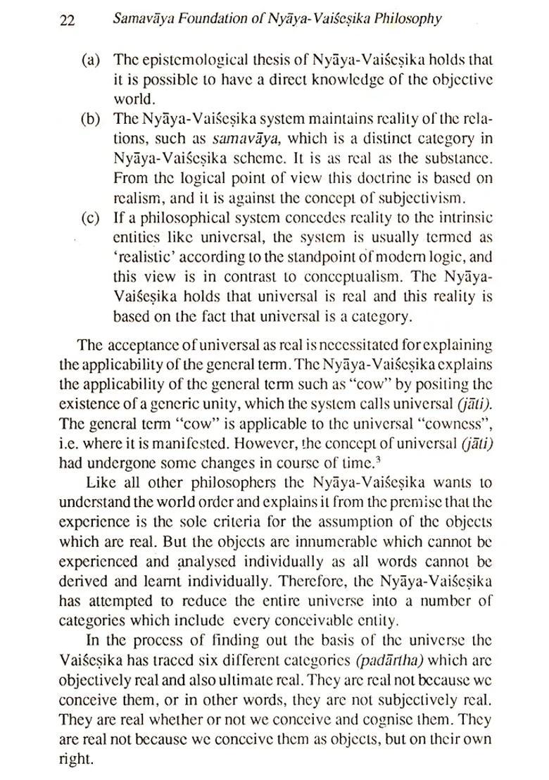 Samavaya Foundation Of Nyaya-Vaisesika Philosophy - Indya