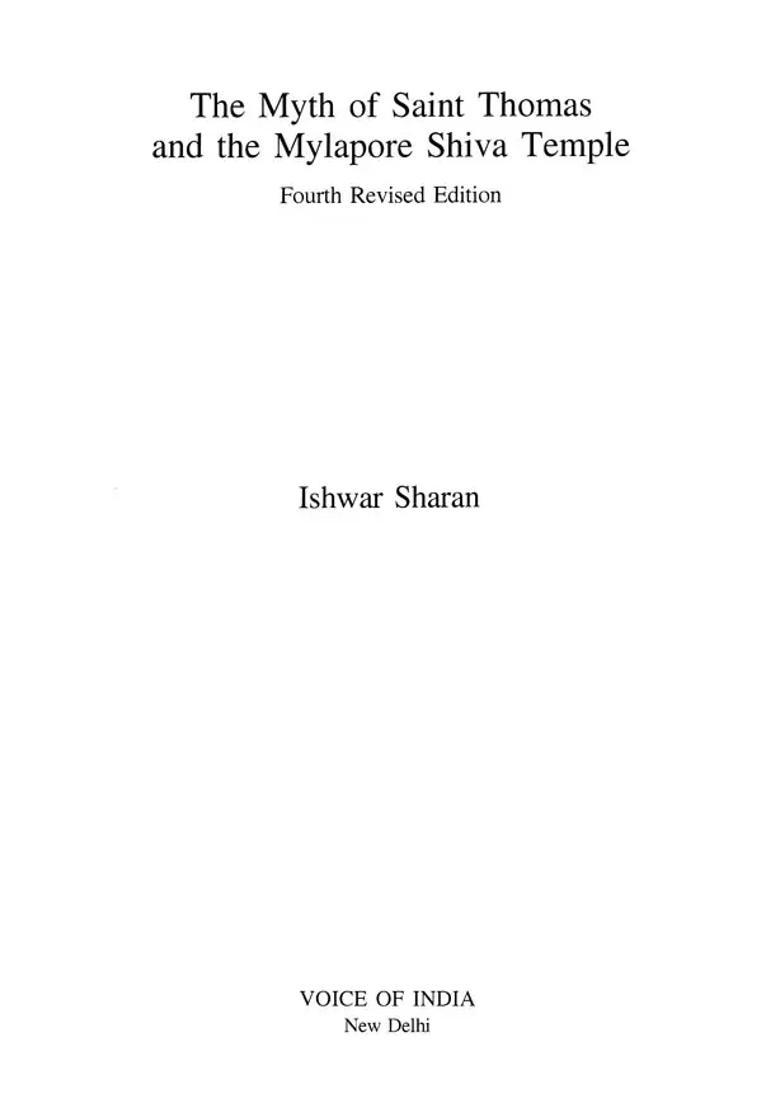 The Myth Of Saint Thomas And The Mylapore Shiva Temples - Indya