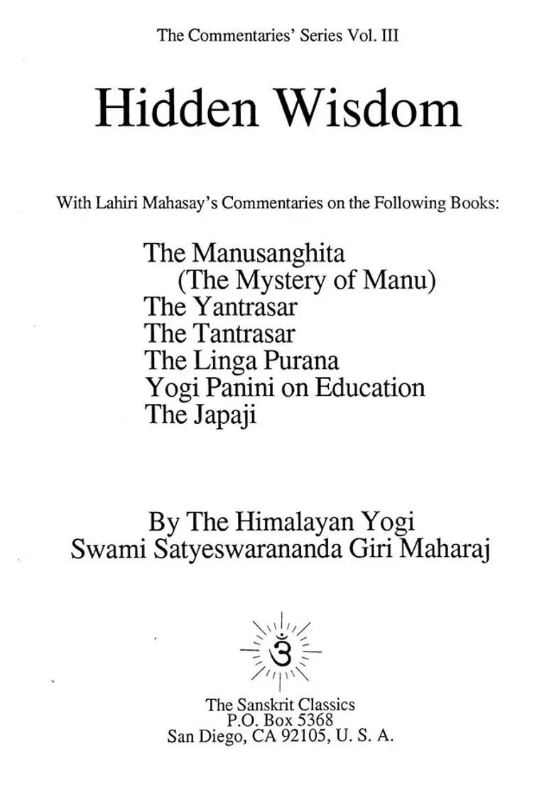 Hidden Wisdom With Lahiri Mahasay
