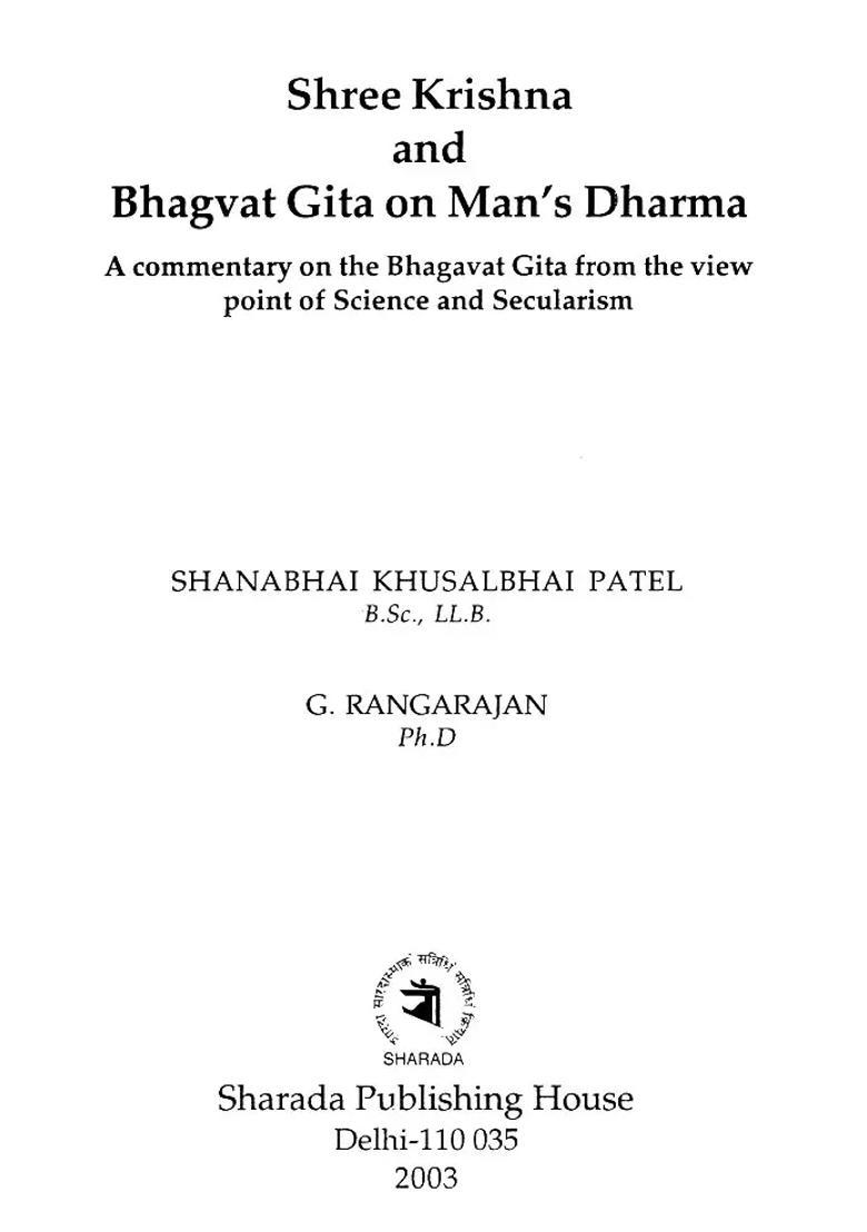 Shree Krishna And Bhagvat Gita On Man