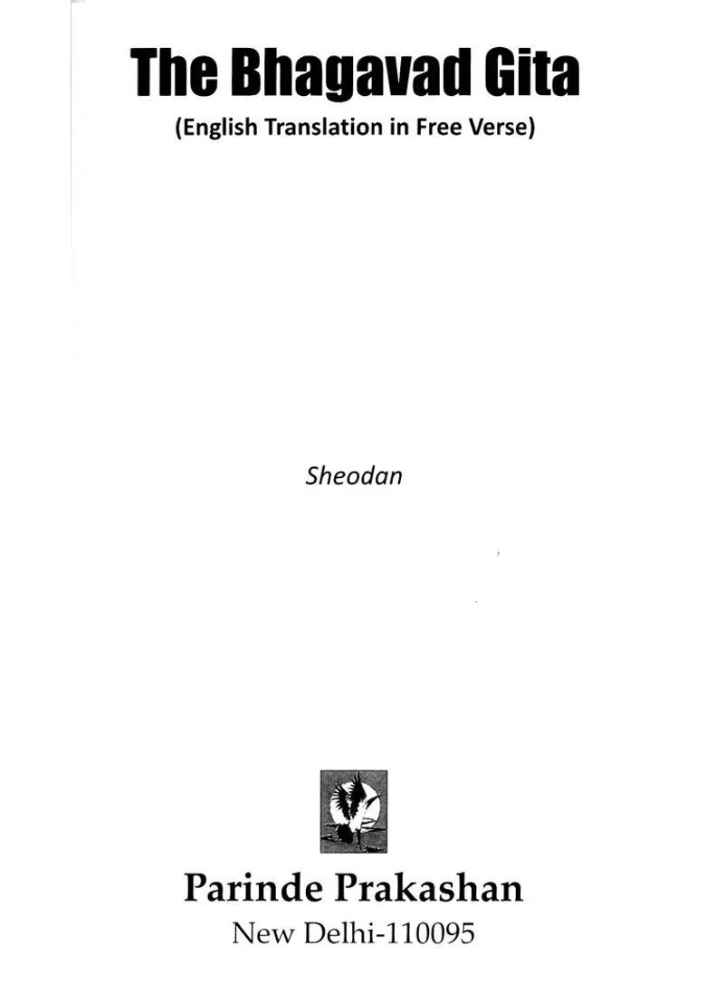 The Bhagavad Gita English Translation In Free Verse - Indya